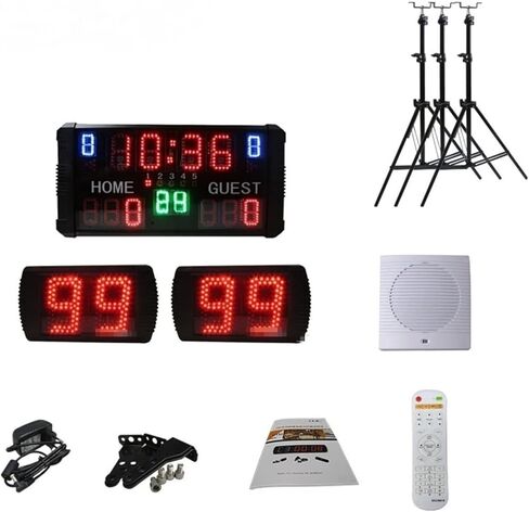 LED Digital Scoreboard Electronic Scoreboard with Remote Control, Multisport Indoor Scoreboard Synchronized 24 Seconds Shot Clock in Kuwait