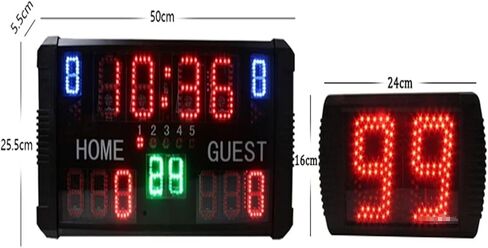 LED Digital Scoreboard Electronic Scoreboard with Remote Control, Multisport Indoor Scoreboard Synchronized 24 Seconds Shot Clock in Kuwait