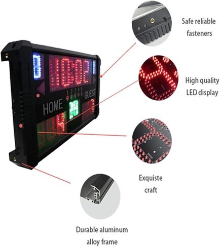 LED Digital Scoreboard Electronic Scoreboard with Remote Control, Multisport Indoor Scoreboard Synchronized 24 Seconds Shot Clock in Kuwait