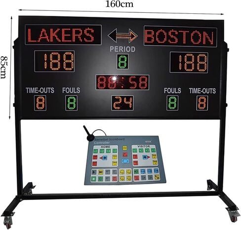 لوحة نتائج كرة السلة LED، لوحة نتائج رقمية مع حامل عجلة، واي فاي ووحدة تحكم لاسلكية، لكرة السلة والتنس وكرة القدم in Kuwait