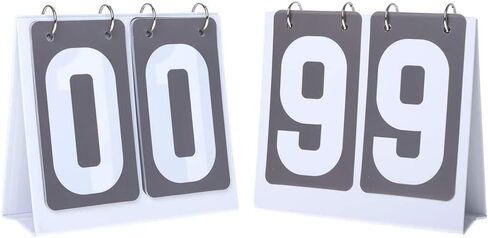 2 Sets Portable Flip Scoreboard for Multi Sports 00-99Reminder to Turn Over The Scores, Brand Scores, Six-Digit Mid-Career Exam,Grey+red Card in Saudi Arabia