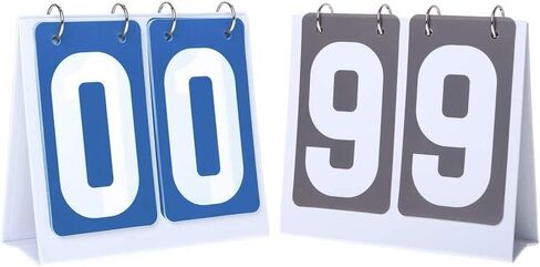 2 Sets Portable Flip Scoreboard for Multi Sports 00-99Reminder to Turn Over The Scores, Brand Scores, Six-Digit Mid-Career Exam,Grey+red Card in Saudi Arabia