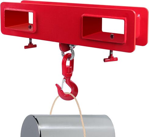 Forklift Lifting Hook, 4400lbs Capacity Forklift Lifting Hoist, with Swivel Hook and Two Large T-Screws, Forklift Mobile Cran Lifting Hook (red) in Saudi Arabia