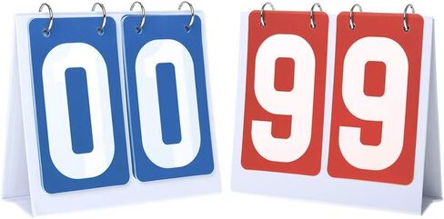 2 Sets Portable Flip Scoreboard for Multi Sports 00-99Reminder to Turn Over The Scores, Brand Scores, Six-Digit Mid-Career Exam,Grey+red Card in Saudi Arabia