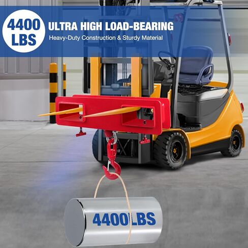 Forklift Lifting Hook, 4400lbs Capacity Forklift Lifting Hoist, with Swivel Hook and Two Large T-Screws, Forklift Mobile Cran Lifting Hook (red) in Saudi Arabia