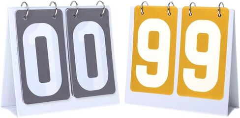 2 Sets Portable Flip Scoreboard for Multi Sports 00-99Reminder to Turn Over The Scores, Brand Scores, Six-Digit Mid-Career Exam,Grey+red Card in Saudi Arabia