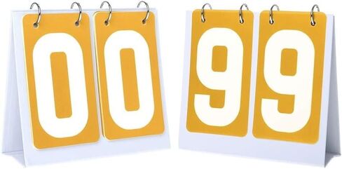 2 Sets Portable Flip Scoreboard for Multi Sports 00-99Reminder to Turn Over The Scores, Brand Scores, Six-Digit Mid-Career Exam,Grey+red Card in Saudi Arabia