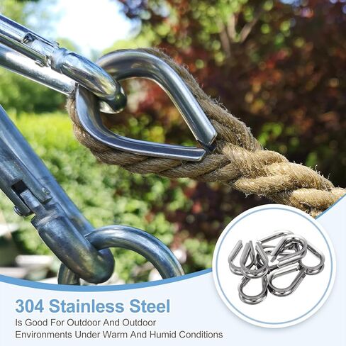 uxcell 1/2" M12 Stainless Steel Thimble, 304 Stainless Steel Wire Rope Cable Thimbles Rigging Marine Grade, Silver 8Pcs in Saudi Arabia