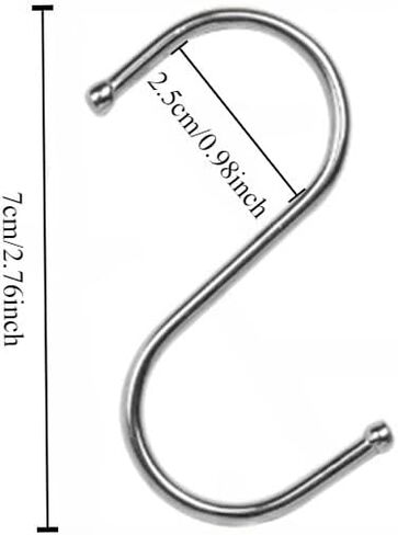 10pcs Rustproof Stainless Steel S-Hooks - Metal S-Shaped Hook, Clothing Hook, Gardening Hook Storage Product S-Shaped Hook in Saudi Arabia