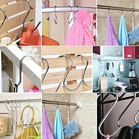 10pcs Rustproof Stainless Steel S-Hooks - Metal S-Shaped Hook, Clothing Hook, Gardening Hook Storage Product S-Shaped Hook in Saudi Arabia