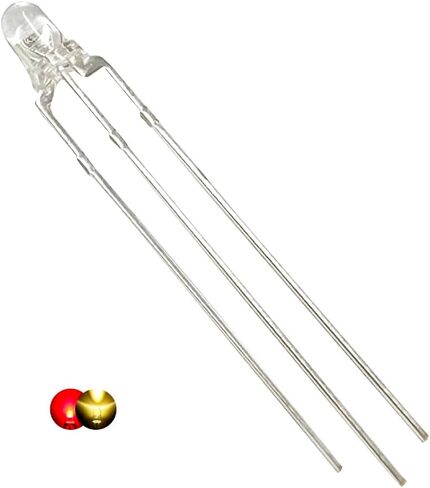 100 pcs 5mm RGB Multicolor 4 pin LED Diode Lights Common Cathode Diffused Round Transparent 3 Color Bright Lighting Bulb Lamps Electronics Components Indicator Light Emitting Diodes in Saudi Arabia