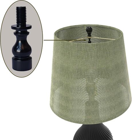 2PCS 1 Inch Black Lamp Shade Risers, Threaded Harp Extenders, Solid Metal 1/4-27 Rods, Tool-Free Finial Adapter Screw-on for Table & Floor Lamps in Saudi Arabia