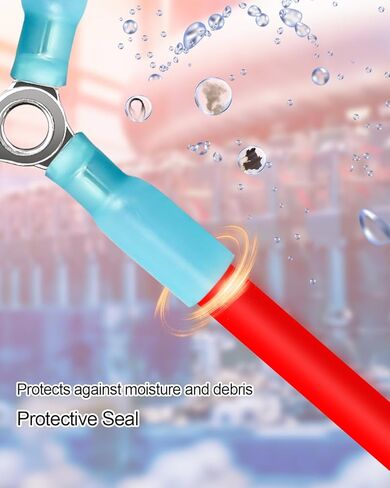 16-14 AWG 3 Way Wire Connector, Heavy Duty Crimp Y Ring Butt Connectors, Waterproof Tinned Copper Heat Shrink Butt Terminals, Blue, 20Pcs in Saudi Arabia