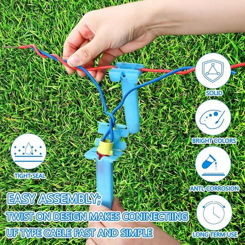 Copkim 25 Pack Waterproof Connectors Underground Wire Splice Kit Direct Bury Landscape Wire Connector 18-10 AWG Anti-Corrosion Waterproof Connectors for Landscape Lighting in Saudi Arabia