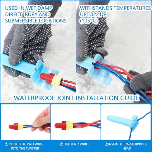 Copkim 25 Pack Waterproof Connectors Underground Wire Splice Kit Direct Bury Landscape Wire Connector 18-10 AWG Anti-Corrosion Waterproof Connectors for Landscape Lighting in Saudi Arabia