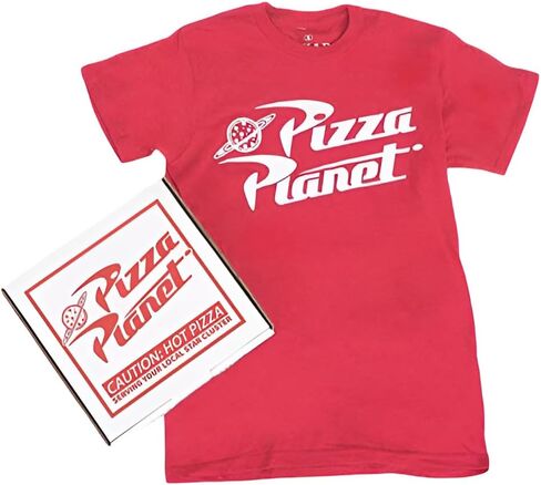 Toy Story Pizza Planet Shirt and Delivery Box Costume Set - Mens Toy Story T-Shirt, Red in Saudi Arabia
