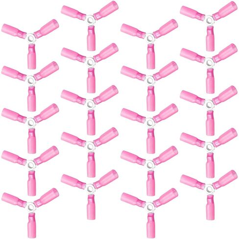 16-14 AWG 3 Way Wire Connector, Heavy Duty Crimp Y Ring Butt Connectors, Waterproof Tinned Copper Heat Shrink Butt Terminals, Blue, 20Pcs in Saudi Arabia
