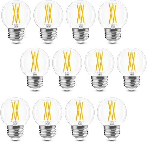 GvvooHome E26 G16.5 Edison LED Bulb، ما يعادل 6W 60W، قابل للتعتيم، 2700K أبيض دافئ، مصابيح كروية مستديرة للثريات، مروحة السقف، أضواء الزينة والمعلقة، 90+ CRI، 600LM، 6 عبوات in Kuwait