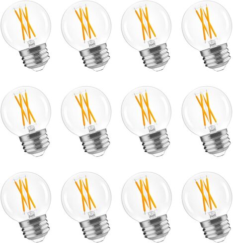 GvvooHome E26 G16.5 Edison LED Bulb، ما يعادل 6W 60W، قابل للتعتيم، 2700K أبيض دافئ، مصابيح كروية مستديرة للثريات، مروحة السقف، أضواء الزينة والمعلقة، 90+ CRI، 600LM، 6 عبوات in Kuwait