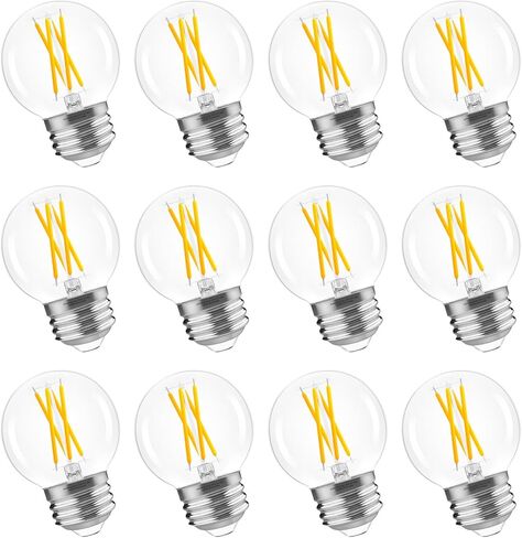 GvvooHome E26 G16.5 Edison LED Bulb، ما يعادل 6W 60W، قابل للتعتيم، 2700K أبيض دافئ، مصابيح كروية مستديرة للثريات، مروحة السقف، أضواء الزينة والمعلقة، 90+ CRI، 600LM، 6 عبوات in Kuwait