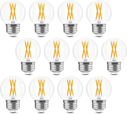 GvvooHome E26 G16.5 Edison LED Bulb، ما يعادل 6W 60W، قابل للتعتيم، 2700K أبيض دافئ، مصابيح كروية مستديرة للثريات، مروحة السقف، أضواء الزينة والمعلقة، 90+ CRI، 600LM، 6 عبوات in Kuwait