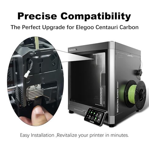 for ELEGOO Centauri Carbon Hotend Kit (2pcs), Pre-Installed 0.4mm/0.6mm Hardened Steel Brass Nozzle, Extruder kit Has Pre-Installed Heat Sink, 2 Free Silicone Socks and 2 Silicone Nozzle Brushes in Kuwait