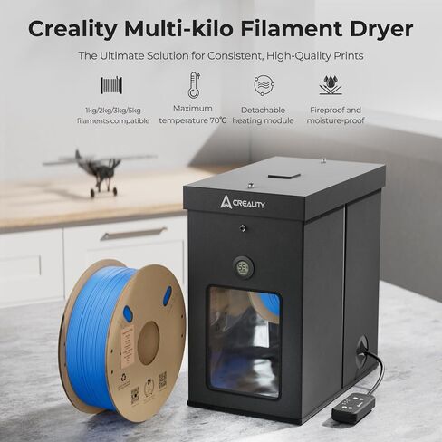 Creality Multi-Kilo 3D Printer Filament Dryer Box, Large Capacity Fits 1kg/2kg/3kg/5kg Spools Storage Box, Fast Heating to 70°C, Detachable Chamber Heater, Moisture-Proof for PLA PETG ABS TPU Nylon in Saudi Arabia