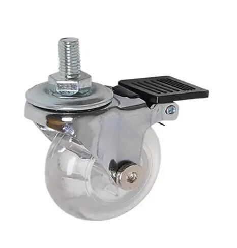 4 Pieces/lot 2 inch casters PU Transparent Crystal Wheel with Brake Furniture Universal Multi-Specification Cabinet Pull(2 Inch-Flat-Brake) in Saudi Arabia