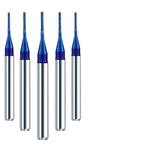 PCB Milling Cutter 0.5/0.6/0.8/1.2/1.4/1.7/1.8/2.2/2.4mm Blue Coated 1/8 Shank Corn End Mill CNC 10Pcs(10pcs 1.7mm) in Kuwait