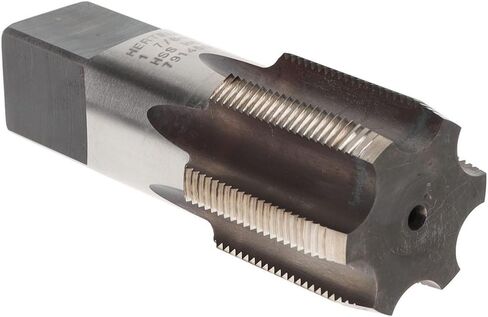 Hertel Straight Flute Tap, 1-7/8-12 UNS, 6 Flute, Plug Chamfer, High-Speed Steel, Bright/Uncoated Finish, 2" Thread Length, 5" OAL, Right Hand, H6 in Saudi Arabia