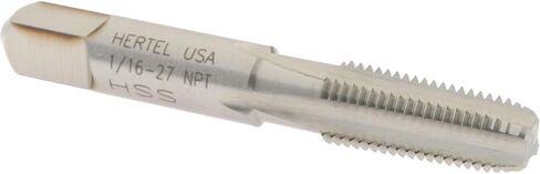 Hertel Standard Pipe Tap, 1/16-27 NPT, 4 Flutes, High Speed Steel, Bright/Uncoated Finish, 2-1/8" OAL in Saudi Arabia