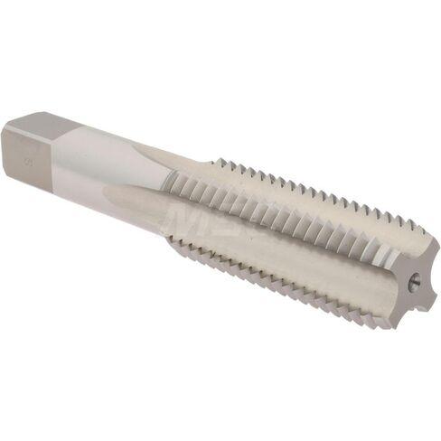 Hertel Straight Flute Tap, 1-8 UNC, 4 Flute, Bottoming Chamfer, 3B Class of Fit, High-Speed Steel, Bright/Uncoated Finish, 5-1/8" OAL, Right Hand, H4 in Saudi Arabia