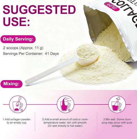 Multi Collagen Peptides Powder, 1lb – Types I, II, III, V, X | Hydrolyzed Collagen with Biotin, Vitamin C, Hyaluronic Acid, Keratin & Elastin | Supports Skin Hair Nail & Joint, Grass-Fed in Kuwait