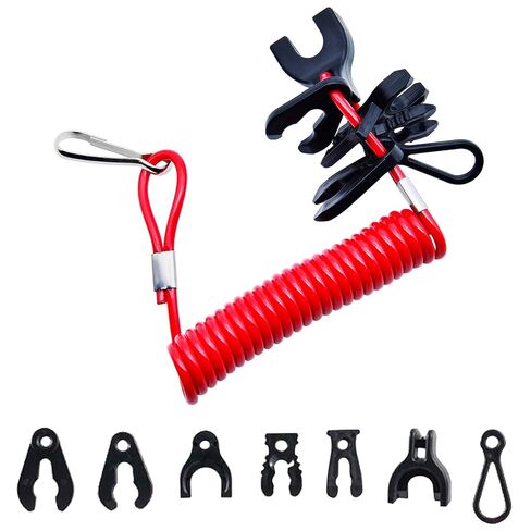 Universal Boat Kill Switch Keys Lanyard with 7 Keys Universal Outboard Boat Engine Safe Stop Cord Tether in Kuwait