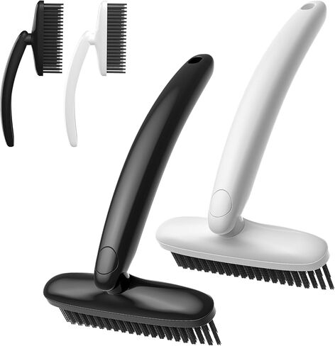 TQRR 360 Degree Rotating Crevice Cleaning Brush- Household Hard Bristle Cleaning Brush, Multifunctional Bathroom Cleaning Tools for Kitchen Sink, Window, Tile, Toilet Seat (2, Black&White) in Kuwait