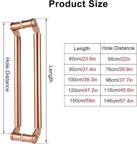 Industrial Sliding Door Handle Stainless Steel Tube Push Rod Handle (Black 80cm/31.4in) in Saudi Arabia
