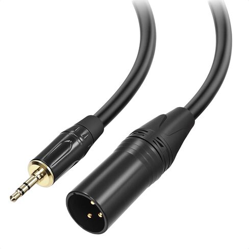 Cyberguys! 3.5mm to XLR Cable, 1/8 to XLR Male Audio Cord, TRS Jack Connector, Nickel-Plated with PVC Jacket, Balanced Cable for Mixer, Powered Speaker, Microphone, Sound Card, Studio Equipment, 10ft in Saudi Arabia