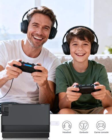 محول بلوتوث 5.1 USB من GTPLAYER دونجل صوت لاسلكي للكمبيوتر الشخصي، والكمبيوتر المحمول، وPS4، والمحول، وسماعات الرأس، لكرسي الألعاب الموسيقية وكرسي كرسي GTPLAYER GTRACING، وصلة مزدوجة (توصيل جهازين) in Kuwait