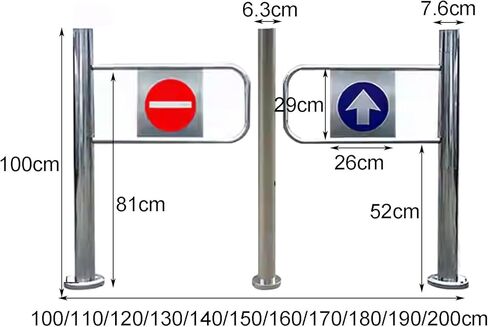 Automatic Rebound Swing Gate Wide Stainless Steel Entrance Manual Door，Stainless Steel Swing Gate for Supermarket & Factory - Import Export Safety Barrier, 180x100cm, Durable Entrance Gate f in Saudi Arabia