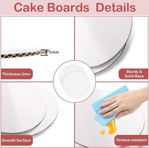 2 Pack Cake Boxes with Cake Boards, 12 Inch Tall Cake Box, Disposable Cake Transport Container, White Cake Carrier Holder for Baked Goods Cookies Dessert Pastry Cupcakes Bakery (12×12×8 Inches) in Kuwait