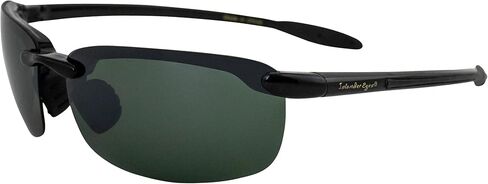 Nevis Polarized Sunglasses for Men or Women Rimless Sports Wrap Black Temples w/Grey Lens in Saudi Arabia
