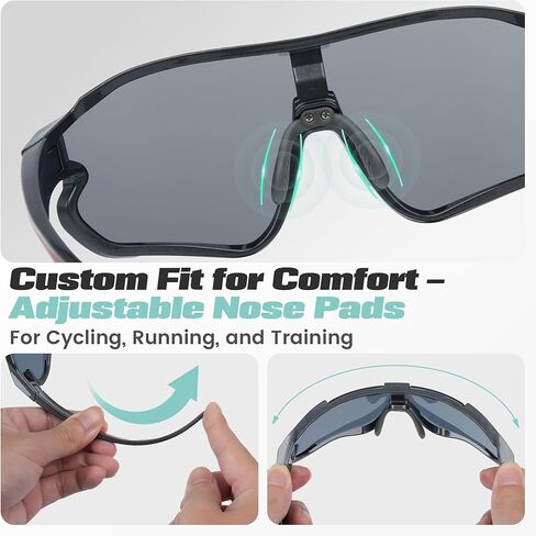 Flaya Polarized Sport Sunglasses for Men & Women UV400 Protection Wraparound Lens Lightweight TR Frame Adjustable Nose Pads in Saudi Arabia