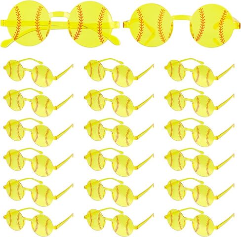 20 عبوة من نظارات الحفلات - نظارات شمسية رياضية دائرية كبيرة لهدايا الفريق، كرة الطائرة وكرة السلة وكرة القدم اللينة in Kuwait