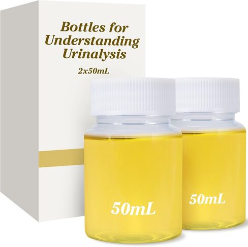 2x50mL Bottles for Understanding Urinalysis, Demonstration of Urinalysis Techniques, Education and Lab Testing for Urine Analyze, Artificial Substitute in Kuwait