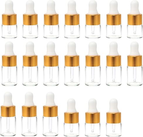 20PCS Small Dropper Bottle 3ml Mini Glass Dropper Bottles Clear Travel Mini Makeup Containers for Essential Oils, Liquid Samples and Skincare Serums in Saudi Arabia