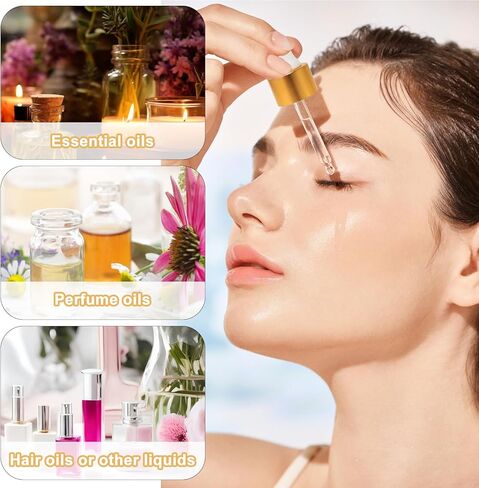 20PCS Small Dropper Bottle 3ml Mini Glass Dropper Bottles Clear Travel Mini Makeup Containers for Essential Oils, Liquid Samples and Skincare Serums in Saudi Arabia