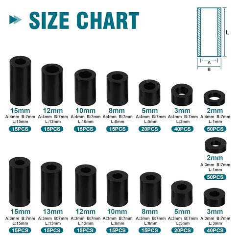 355 Pcs Nylon Electrical Outlet Spacers Kit - Non-Threaded Round Plastic Spacers for Switch & Receptacle Screws, Secure Fit Spacer Assortment for Outlet Installation and DIY Projects in Saudi Arabia