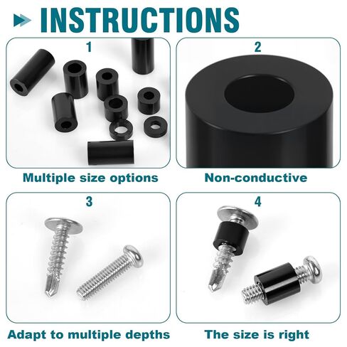355 Pcs Nylon Electrical Outlet Spacers Kit - Non-Threaded Round Plastic Spacers for Switch & Receptacle Screws, Secure Fit Spacer Assortment for Outlet Installation and DIY Projects in Saudi Arabia