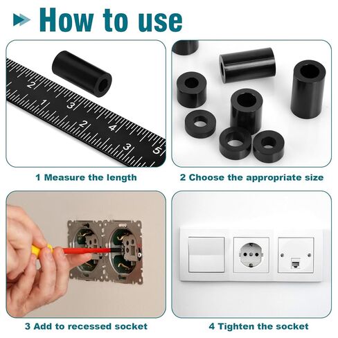 355 Pcs Nylon Electrical Outlet Spacers Kit - Non-Threaded Round Plastic Spacers for Switch & Receptacle Screws, Secure Fit Spacer Assortment for Outlet Installation and DIY Projects in Saudi Arabia