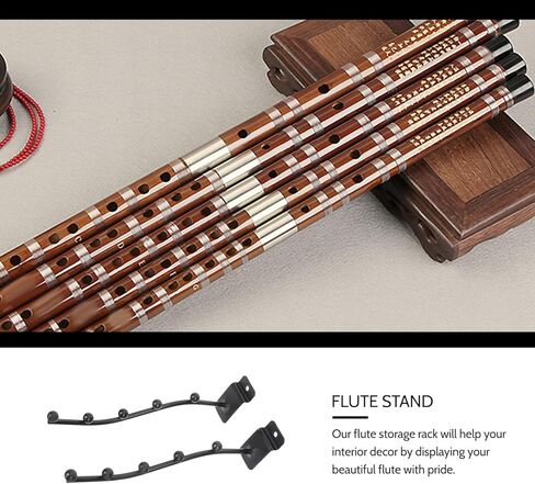 Yardwe Flute Groove Board Hanging Hanger 2pcs Flute Holder Hooks Wall-mounted Stand for Wind Instrument Storage in Saudi Arabia